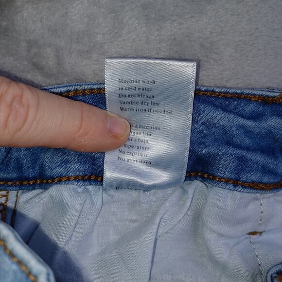 Kancan Distressed Denim Jean Shorts Women's W7 27 Blue High Waist Cuffed KC7082L - Picture 8 of 13